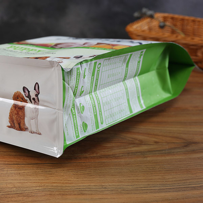 Сумки Gusset мешка стойки сумки пластикового корма для домашних животных собаки BRC упаковывая вверх плоские нижние с молнией
